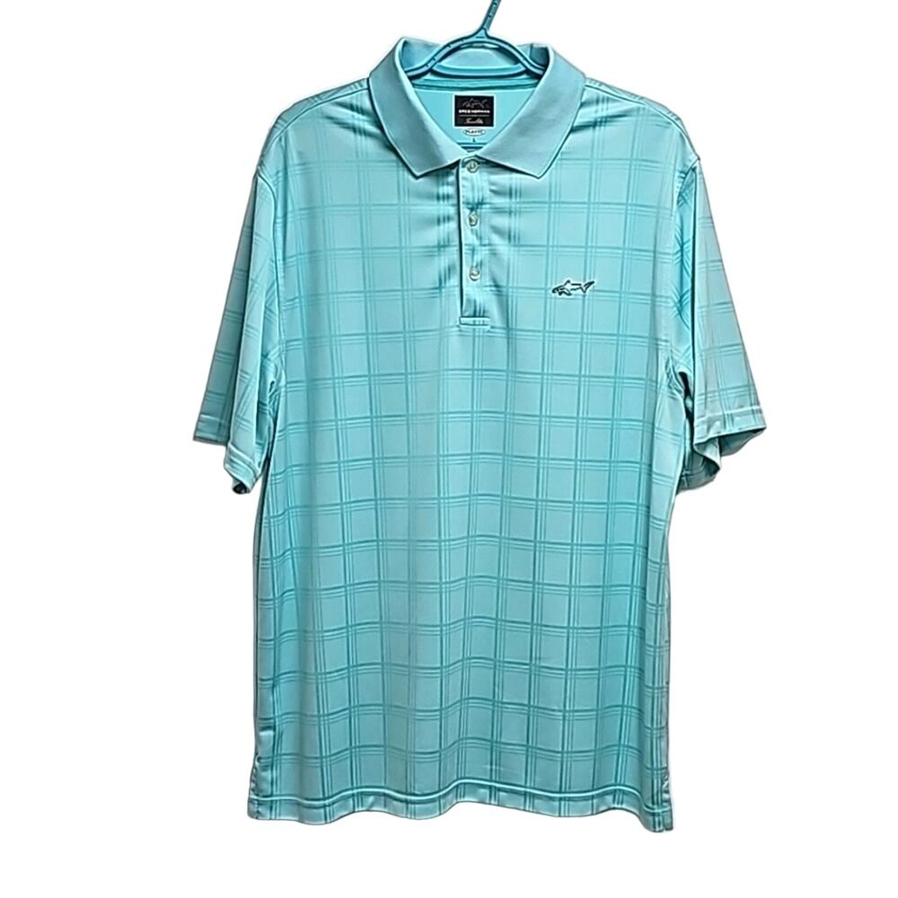 Greg Norman for Tasso Elba Mens Short Sleeve Play Dry Golf Shirt Collar Size L